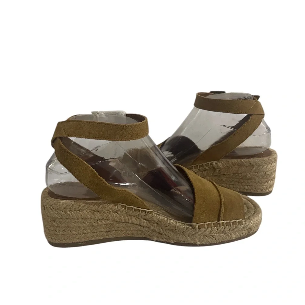 Nine West Tan Suede Wedge Espadrille Sandals 8M
